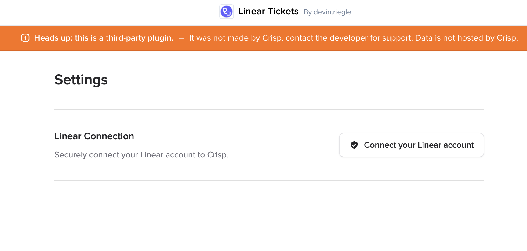 Connect Linear Account Settings